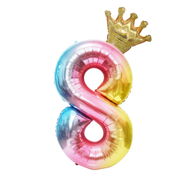 Amazon Cross-Border Balloon 40-Inch Gradient Digital Crown Balloon Set Children Full-Year Birthday Party Decoration Amazon Cross-Border Balloon 40-Inch Gradient Digital Crown Balloon Set Children Full-Year Birthday Party Decoration