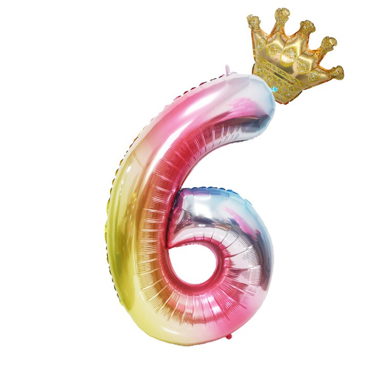 Amazon Cross-Border Balloon 40-Inch Gradient Digital Crown Balloon Set Children Full-Year Birthday Party Decoration Amazon Cross-Border Balloon 40-Inch Gradient Digital Crown Balloon Set Children Full-Year Birthday Party Decoration