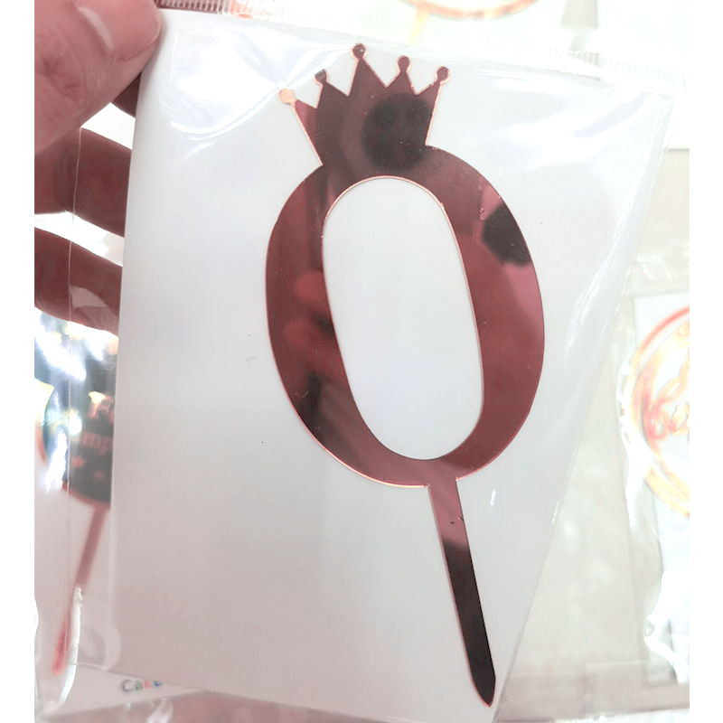 Birthday Full-Year Decorative Gold Silver Rose Gold Crown 0 1 5 8 Number Cake Inserting Card Acrylic