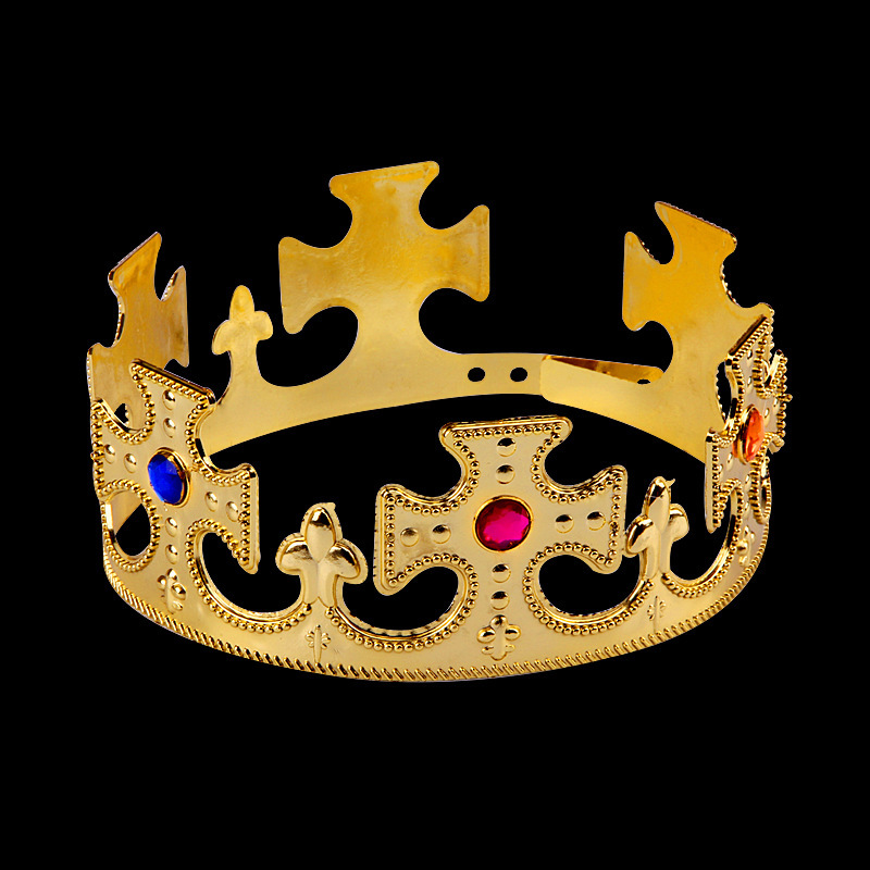 King Crown Children's Ball Dress up Plastic Emperor Hat Performance Props King Hat Crown Birthday Hat