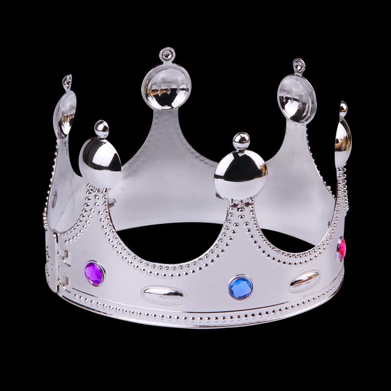 King Crown Children's Ball Dress up Plastic Emperor Hat Performance Props King Hat Crown Birthday Hat