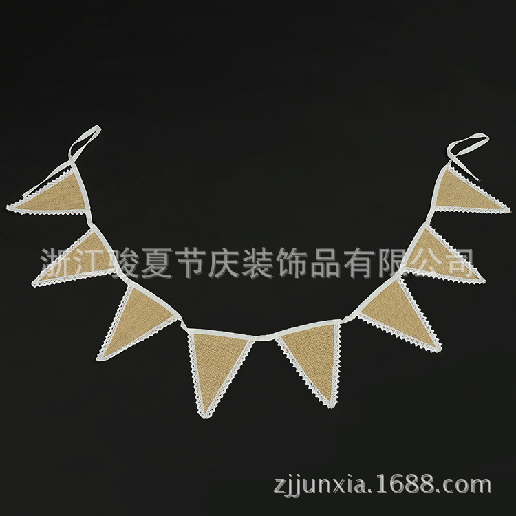 DIY linen decoration triangle-flag party decoration package side -flag Christmas wedding supplies DIY linen decoration triangle-flag party decoration package side -flag Christmas wedding supplies