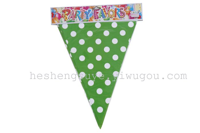 Birthday party decorations Hanging dots triangle flag 