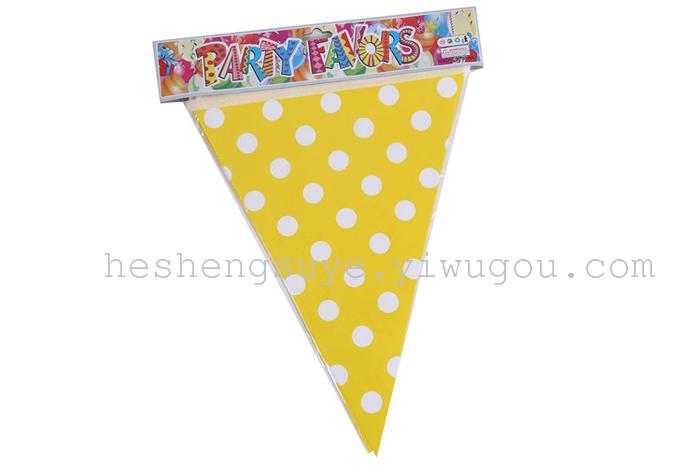 Birthday party decorations Hanging dots triangle flag 