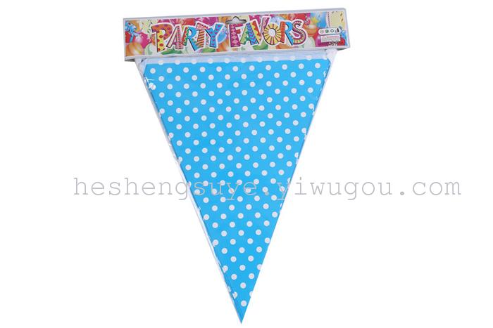 Birthday party decorations Hanging dots triangle flag 