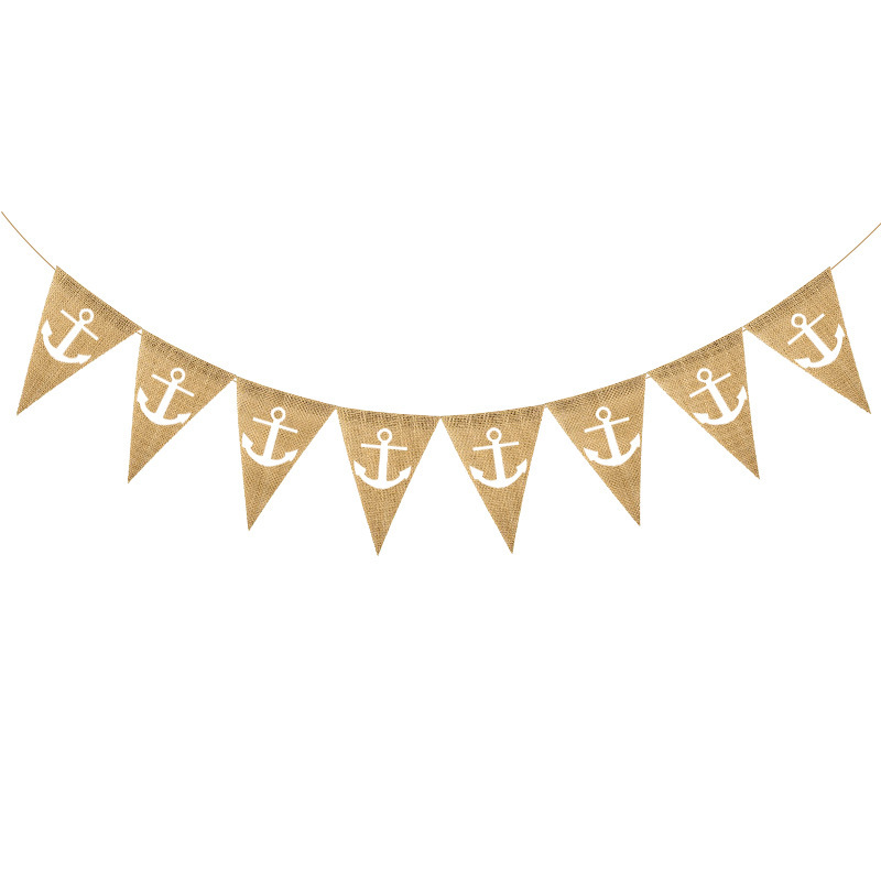 Factory Direct Sales Baby Shower Boys and Girls Party Decoration Garland String Flag Triangle Anchor Mapra Flag