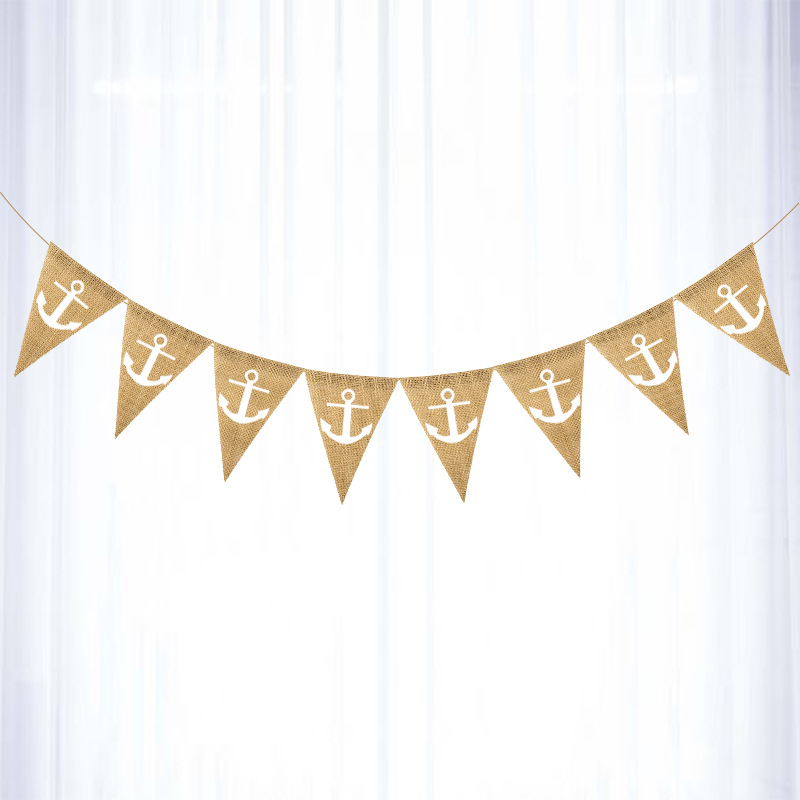 Factory Direct Sales Baby Shower Boys and Girls Party Decoration Garland String Flag Triangle Anchor Mapra Flag Factory Direct Sales Baby Shower Boys and Girls Party Decoration Garland String Flag Triangle Anchor Mapra Flag