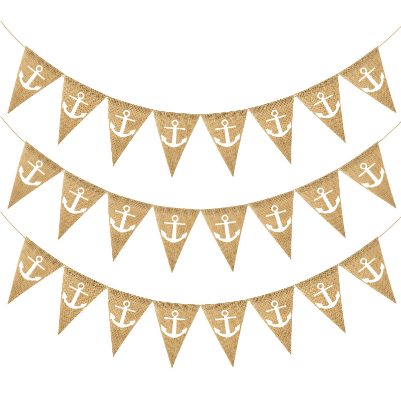 Factory Direct Sales Baby Shower Boys and Girls Party Decoration Garland String Flag Triangle Anchor Mapra Flag Factory Direct Sales Baby Shower Boys and Girls Party Decoration Garland String Flag Triangle Anchor Mapra Flag