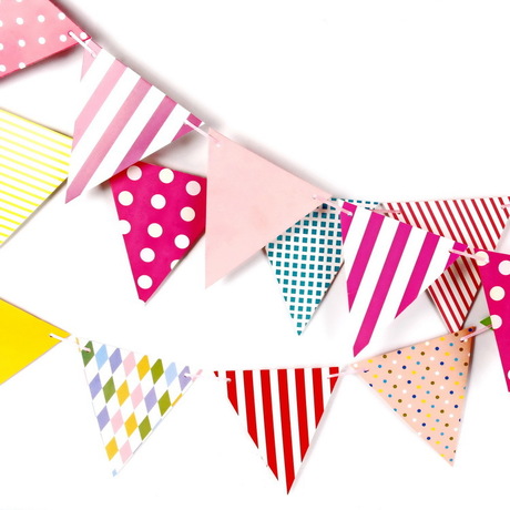Triangle colored paper colored DIY pull flag decoration holiday party decorate props banner banner