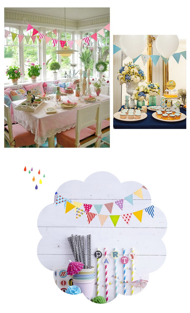 Triangle colored paper colored DIY pull flag decoration holiday party decorate props banner banner Triangle colored paper colored DIY pull flag decoration holiday party decorate props banner banner