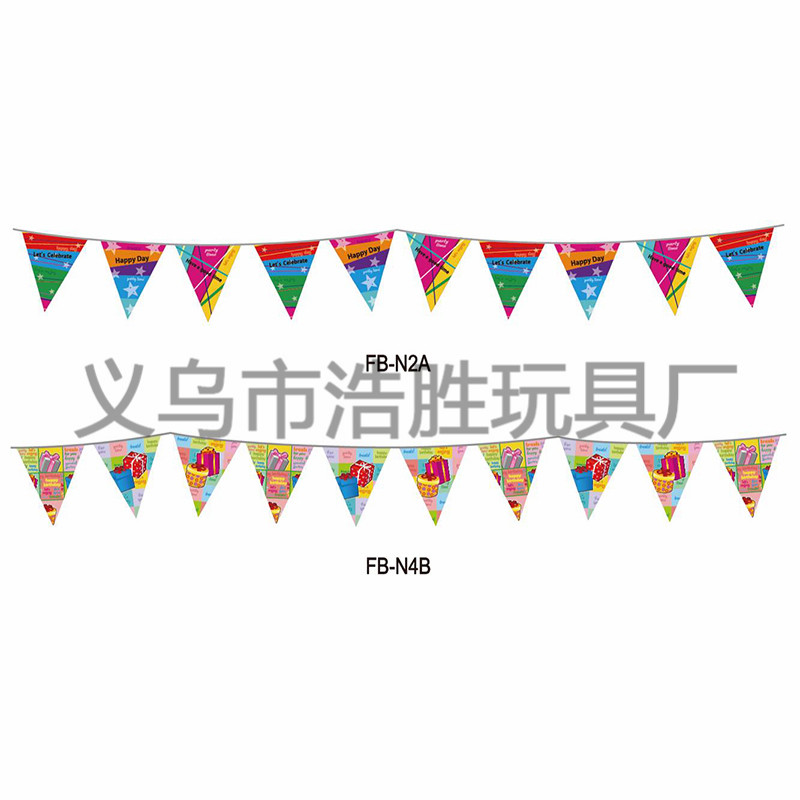 Small colorful flags triangle string flag birthday party arrangement pennant decorative items wedding supplies