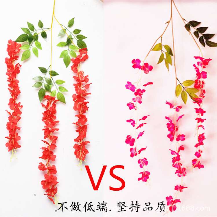 New Encryption Artificial Wisteria Tofu Pudding Wedding Celebration Decoration Arch Props Mall Suspended Ceiling Flower Sea Artificial Flower Wholesale