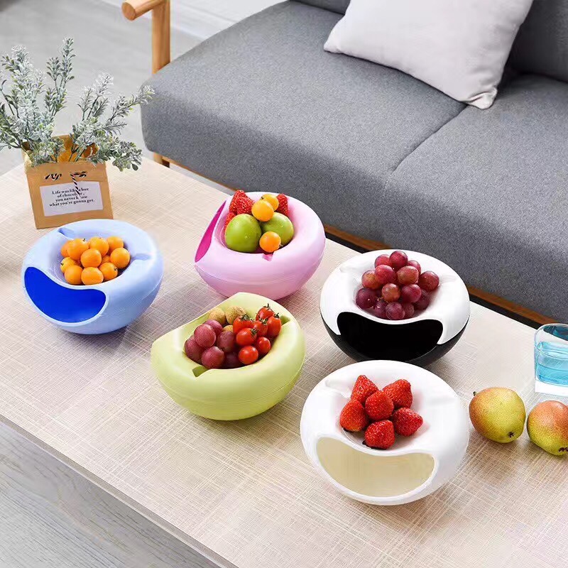 Plastic lazy double layer melon seed plate dry fruit plate creative fruit plate sitting room melon seed candy plate melon seed box candy box