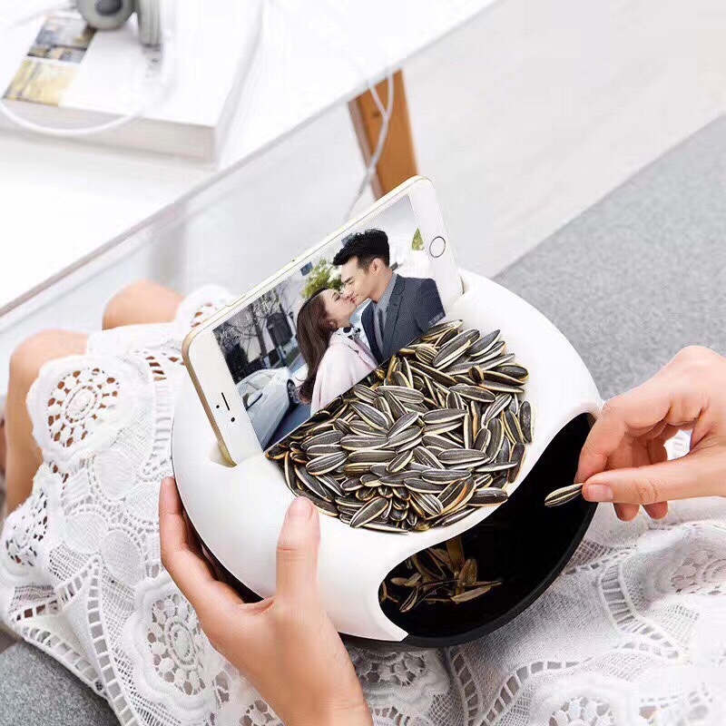 Plastic lazy double layer melon seed plate dry fruit plate creative fruit plate sitting room melon seed candy plate melon seed box candy box