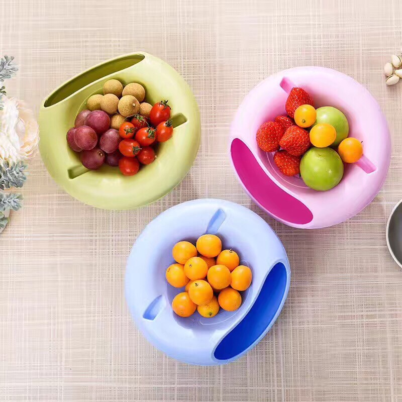Plastic lazy double layer melon seed plate dry fruit plate creative fruit plate sitting room melon seed candy plate melon seed box candy box