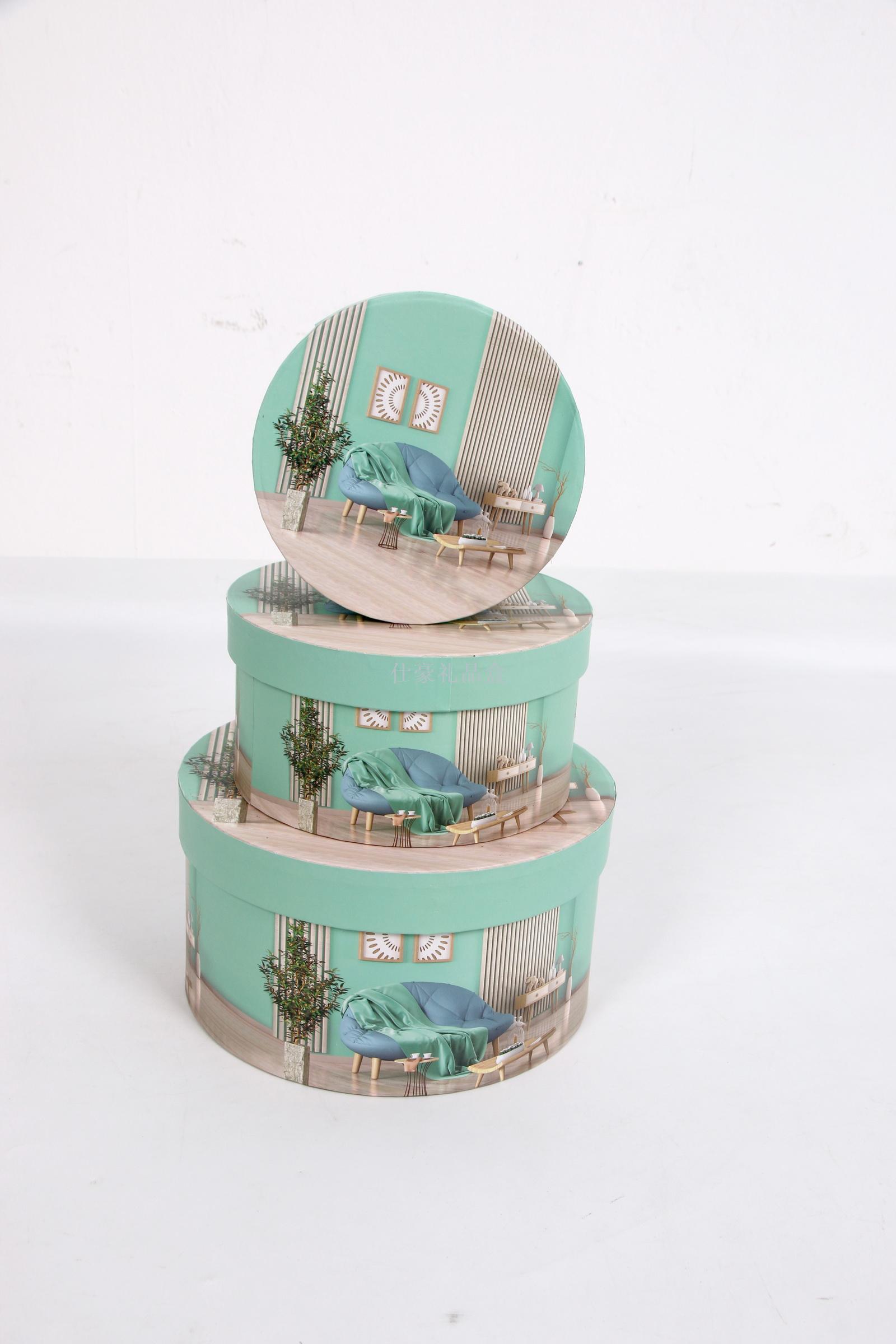 A Round three-piece gift box jewelry box happy candy box A Round three-piece gift box jewelry box happy candy box