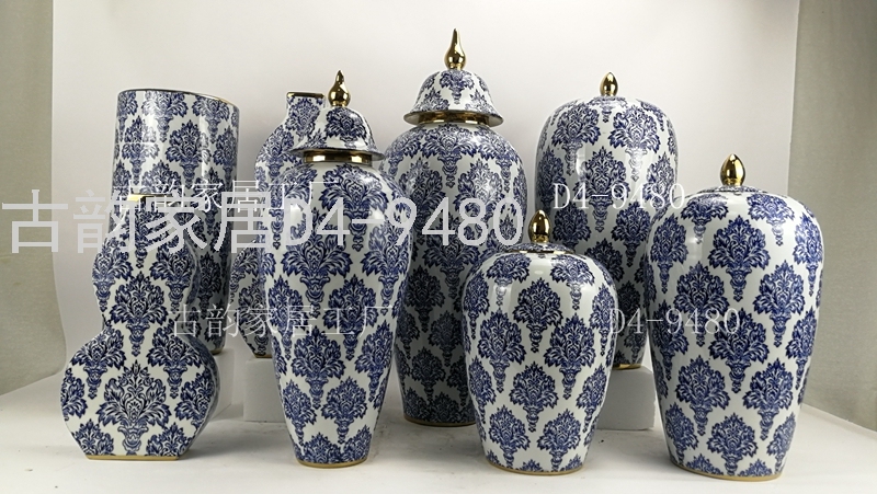 Guyun Factory Store Ceramic Crafts Residence Decorative Flower Vase Blue and White Porcelain Candy Box Decorations Guyun Factory Store Ceramic Crafts Residence Decorative Flower Vase Blue and White Porcelain Candy Box Decorations