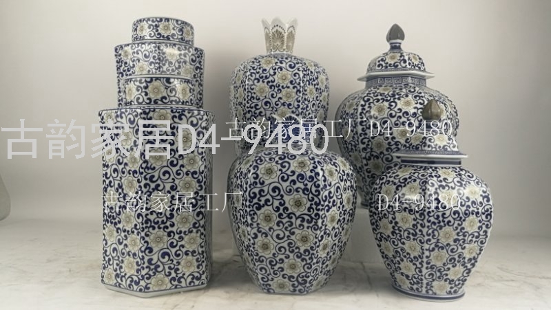 Guyun Factory Store Ceramic Crafts Residence Decorative Flower Vase Blue and White Porcelain Candy Box Decorations Guyun Factory Store Ceramic Crafts Residence Decorative Flower Vase Blue and White Porcelain Candy Box Decorations
