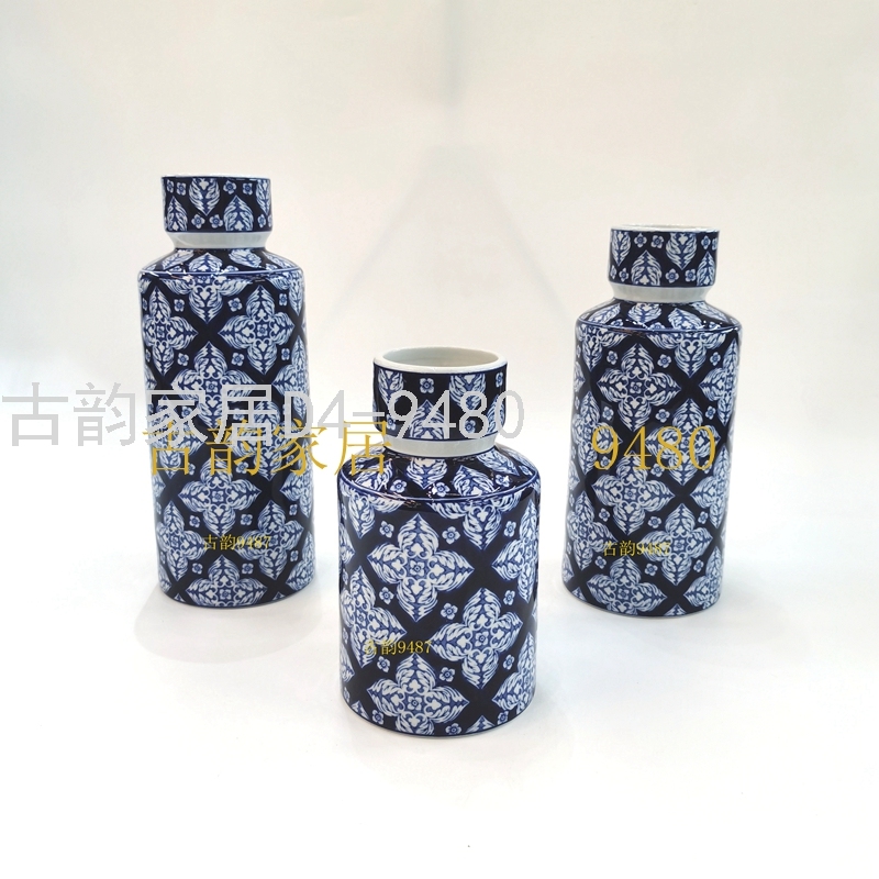 Guyun Factory Store Ceramic Crafts Residence Decorative Flower Vase Blue and White Porcelain Candy Box Decorations Guyun Factory Store Ceramic Crafts Residence Decorative Flower Vase Blue and White Porcelain Candy Box Decorations