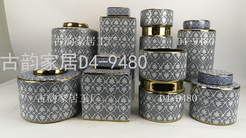 Guyun Factory Store Ceramic Crafts Residence Decorative Flower Vase Blue and White Porcelain Candy Box Decorations Guyun Factory Store Ceramic Crafts Residence Decorative Flower Vase Blue and White Porcelain Candy Box Decorations