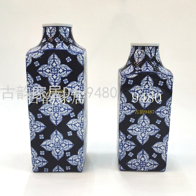 Guyun Factory Store Ceramic Crafts Residence Decorative Flower Vase Blue and White Porcelain Candy Box Decorations Guyun Factory Store Ceramic Crafts Residence Decorative Flower Vase Blue and White Porcelain Candy Box Decorations