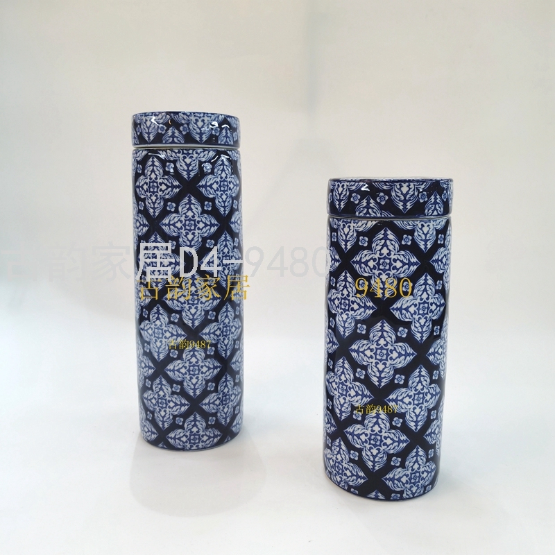Guyun Factory Store Ceramic Crafts Residence Decorative Flower Vase Blue and White Porcelain Candy Box Decorations Guyun Factory Store Ceramic Crafts Residence Decorative Flower Vase Blue and White Porcelain Candy Box Decorations