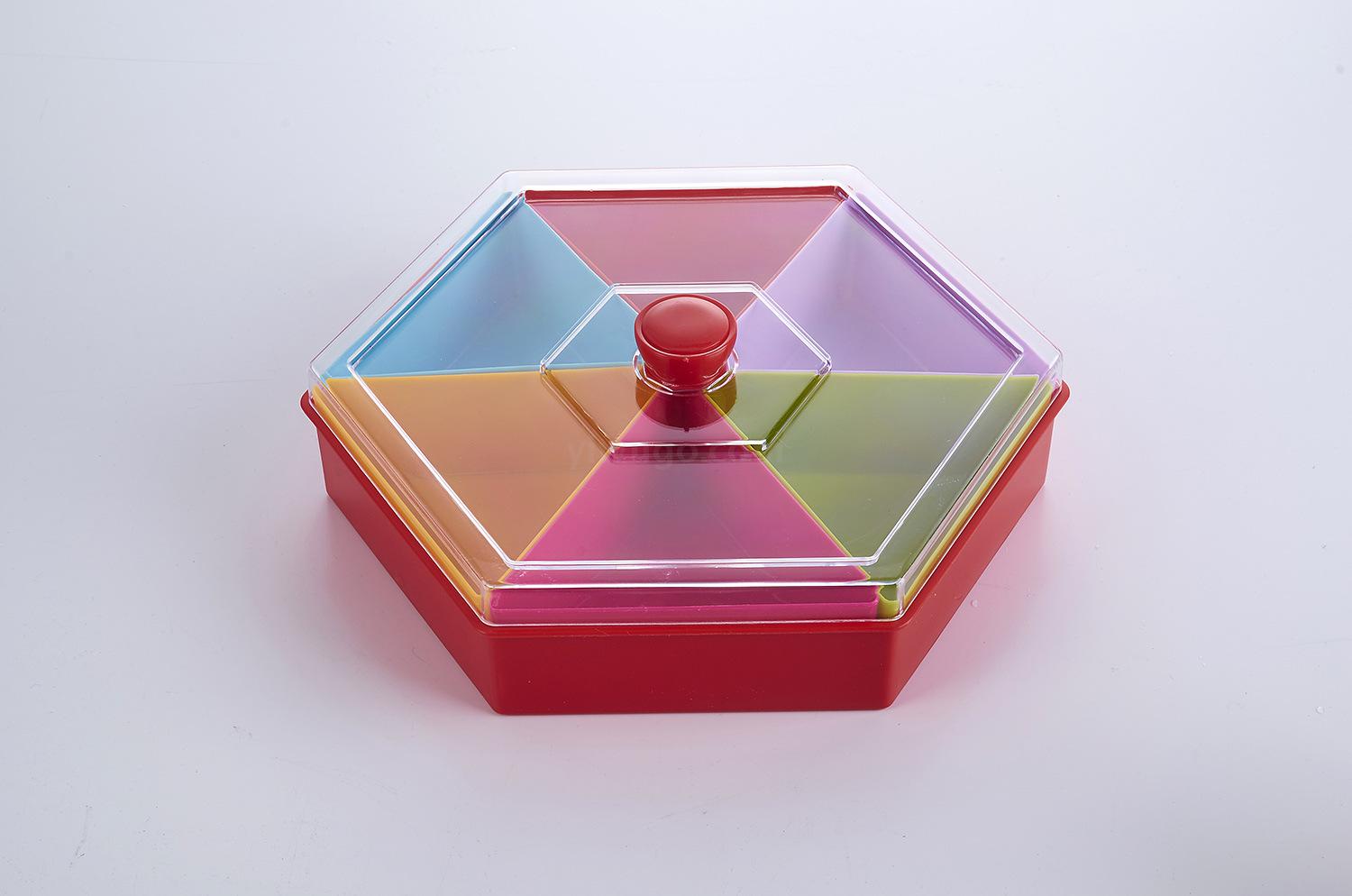 Blue Plastic Dried Fruit Tray Storage with Lid Fruit Box Separated by a Nut Plate Candy Box Fruit Box Blue Plastic Dried Fruit Tray Storage with Lid Fruit Box Separated by a Nut Plate Candy Box Fruit Box