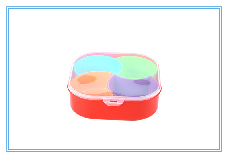 Square fruit plate large candy box with lid family compartment snack plate living room plastic wedding melon seed plate