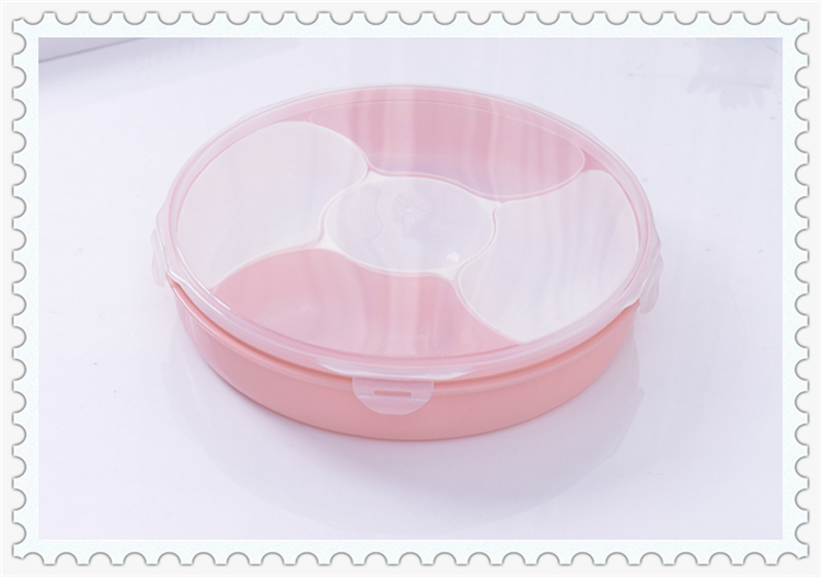 Household Two-Color Living Room Fruit Plate New Year Dried Fruit Tray Candy Box Compartment Snack Dish with Lid Sunflower Seeds Nut Box Seal Household Two-Color Living Room Fruit Plate New Year Dried Fruit Tray Candy Box Compartment Snack Dish with Lid Sunflower Seeds Nut Box Seal