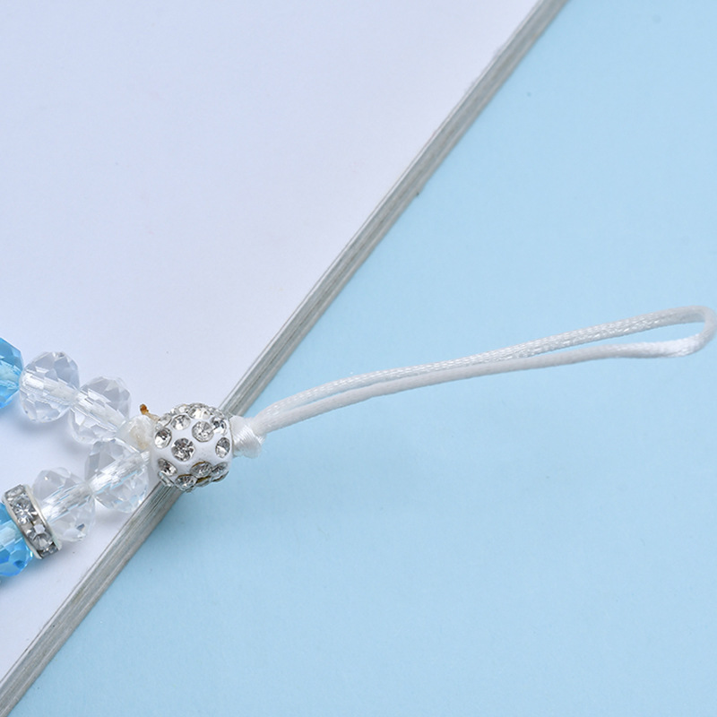 2020 New Handmade Crystal Beads Fashion Mobile Phone Lanyard DIY Korean Style Jade Beads Short Wrist Lanyard Wholesale