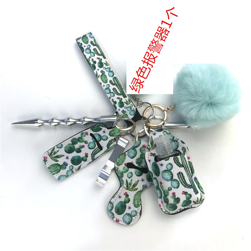 Cross-Mirror Wrist Keychain 10-Piece Set Women's Hand Sanitizer Bag Aluminum Anti-Wolf Stick Alarm Keychain