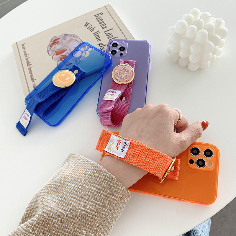 Apple 12 Protective Case Wristband with Loving Heart Phone Case Outdoor Portable Wrist Strap for Iphone11 Phone Case