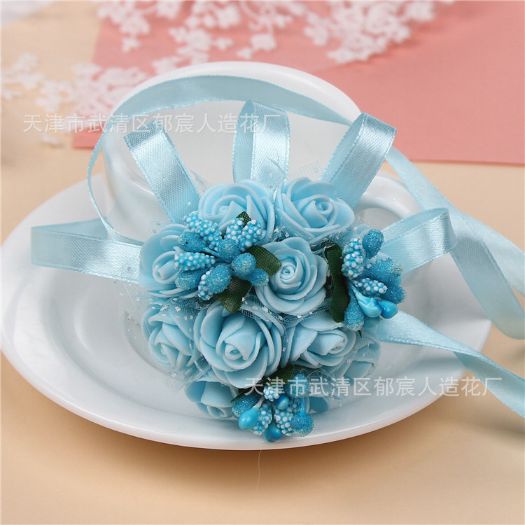 Flower Whole Bride and Bridesmaid Sisters Group Foam Wrist Flower Corsage Wedding Supplies Children Dance Handed Flower Flower Whole Bride and Bridesmaid Sisters Group Foam Wrist Flower Corsage Wedding Supplies Children Dance Handed Flower