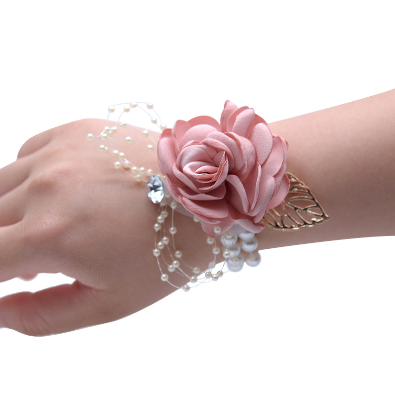 Wrist Flower Bride and Bridesmaid Sisters Group Wrist Flower Corsage Hand Gift Children Dance Handed Flower Halloween