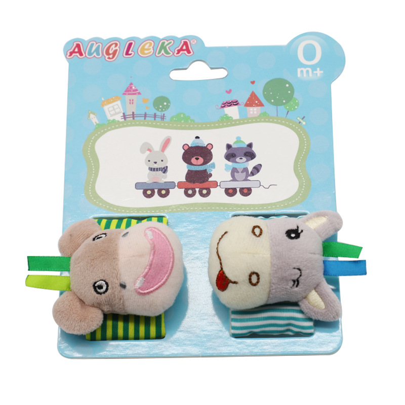 Augleka baby wrist watch chain bell cotton wrist band newborn baby toys