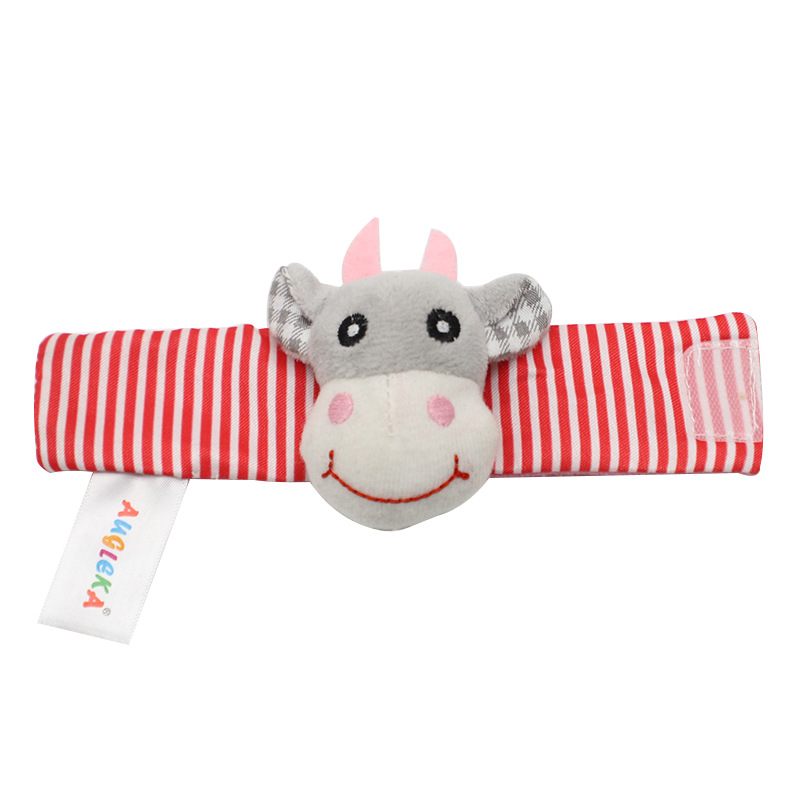 Augleka baby wrist watch chain bell cotton wrist band newborn baby toys