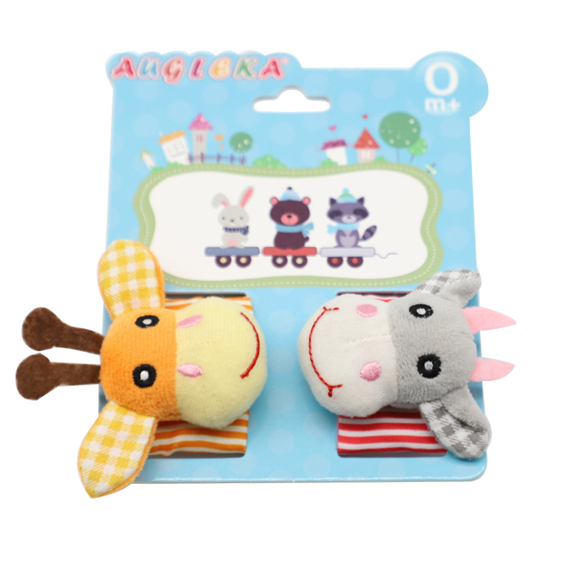 Augleka baby wrist watch chain bell cotton wrist band newborn baby toys