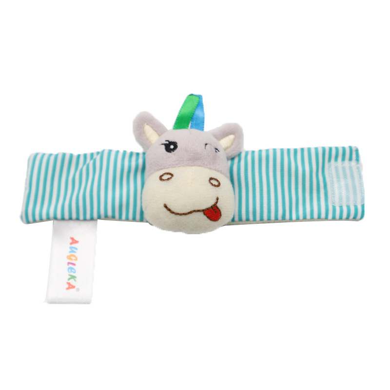 Augleka baby wrist watch chain bell cotton wrist band newborn baby toys
