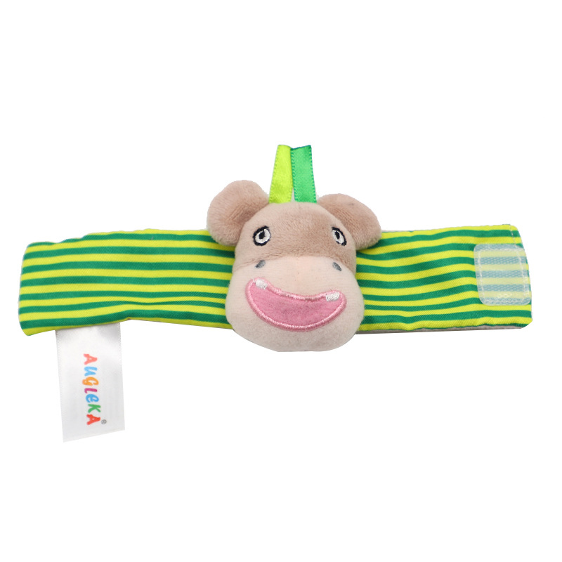 Augleka baby wrist watch chain bell cotton wrist band newborn baby toys