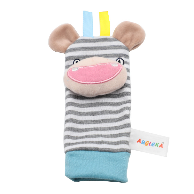 Augleka baby wrist watch chain bell cotton wrist band newborn baby toys