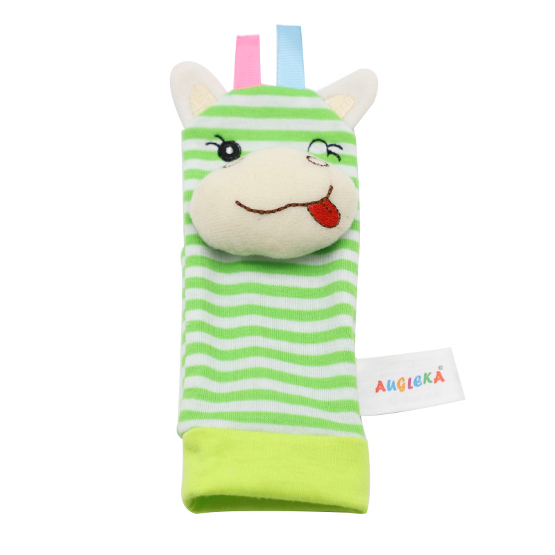 Augleka baby wrist watch chain bell cotton wrist band newborn baby toys