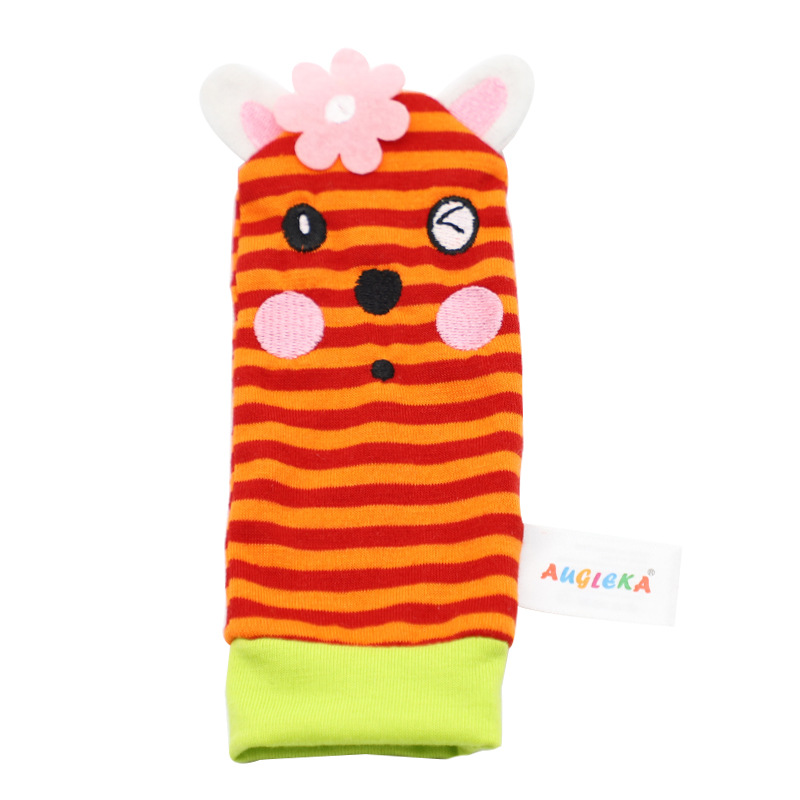 Augleka baby wrist watch chain bell cotton wrist band newborn baby toys