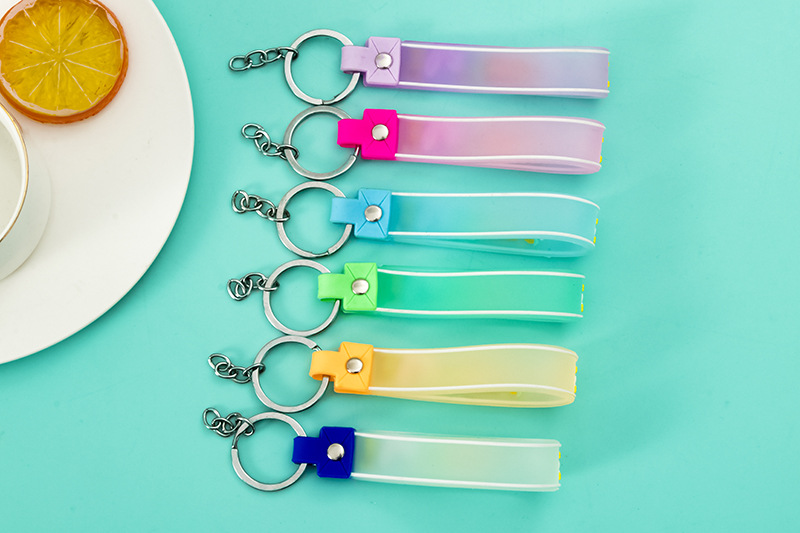 Rabbit Keychain Net Red Silicone Love Pink Ass Doll Keychain with Rope Wrist Strap Key Chain