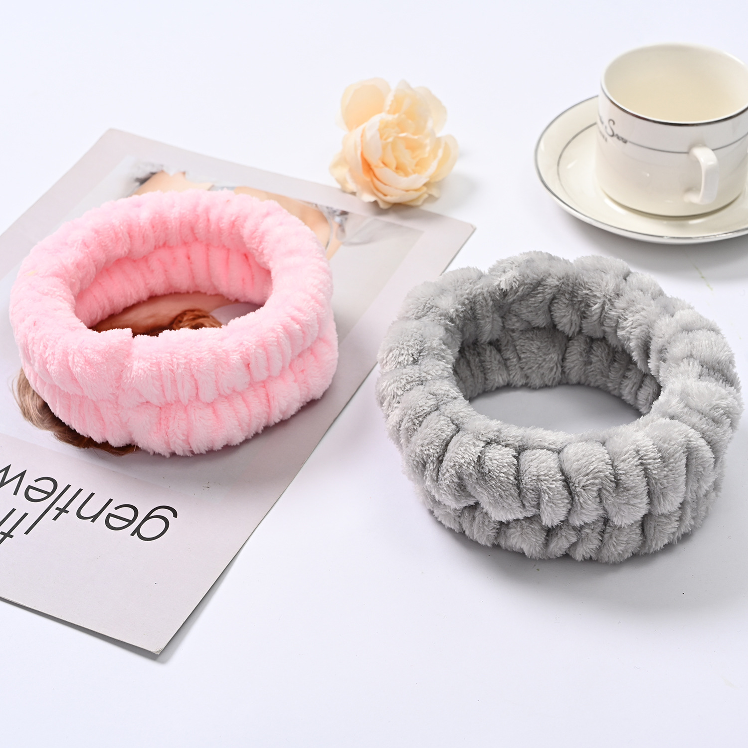 Hundred Hair Bands with Flannel Wrist Headband Accessories Pure Color Hair Ring Sample Customization Processing Semi-Finished Products Hair Band