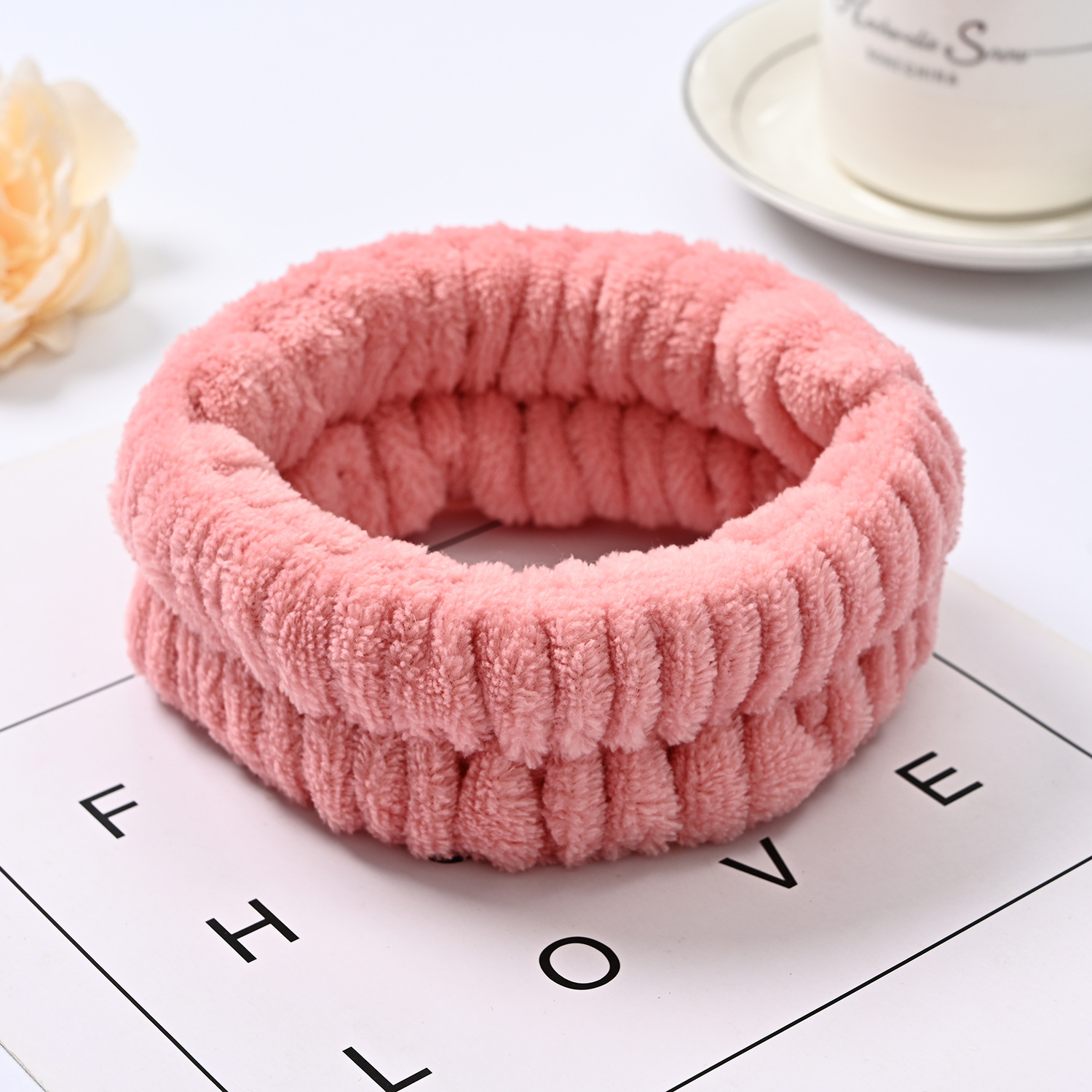 Hundred Hair Bands with Flannel Wrist Headband Accessories Pure Color Hair Ring Sample Customization Processing Semi-Finished Products Hair Band