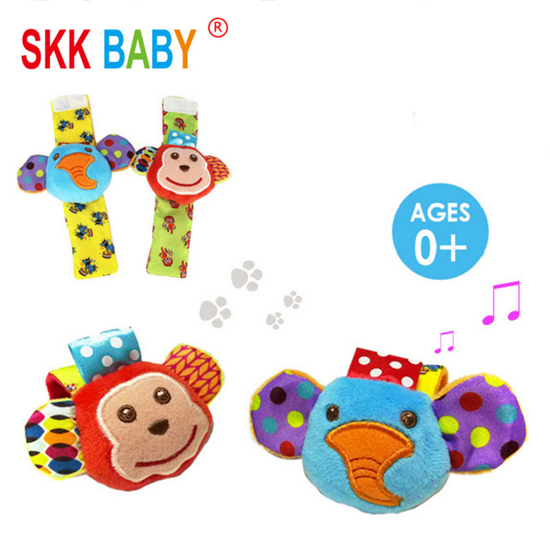 Skkbaby Baby&#039;s Rattle Toy Toddler Early Childhood Education Baby Monkey Elephant Wrist Bell Bell Socks Factory Wholesale