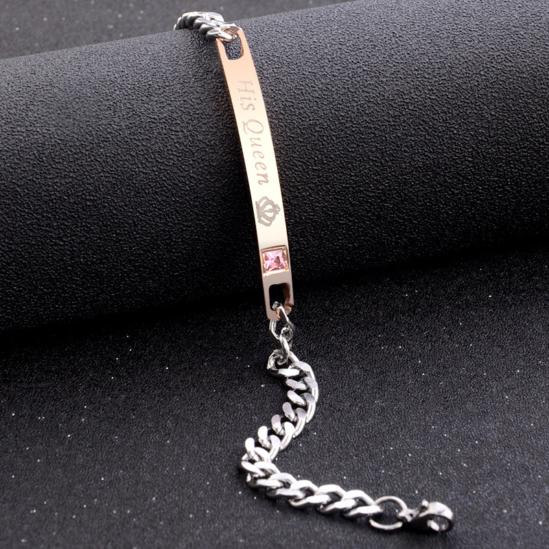New Couple Bracelet Wrist Ring Trendy Men and Women Japanese and Korean Style Student Minimalist Bracelet His Queen Her King