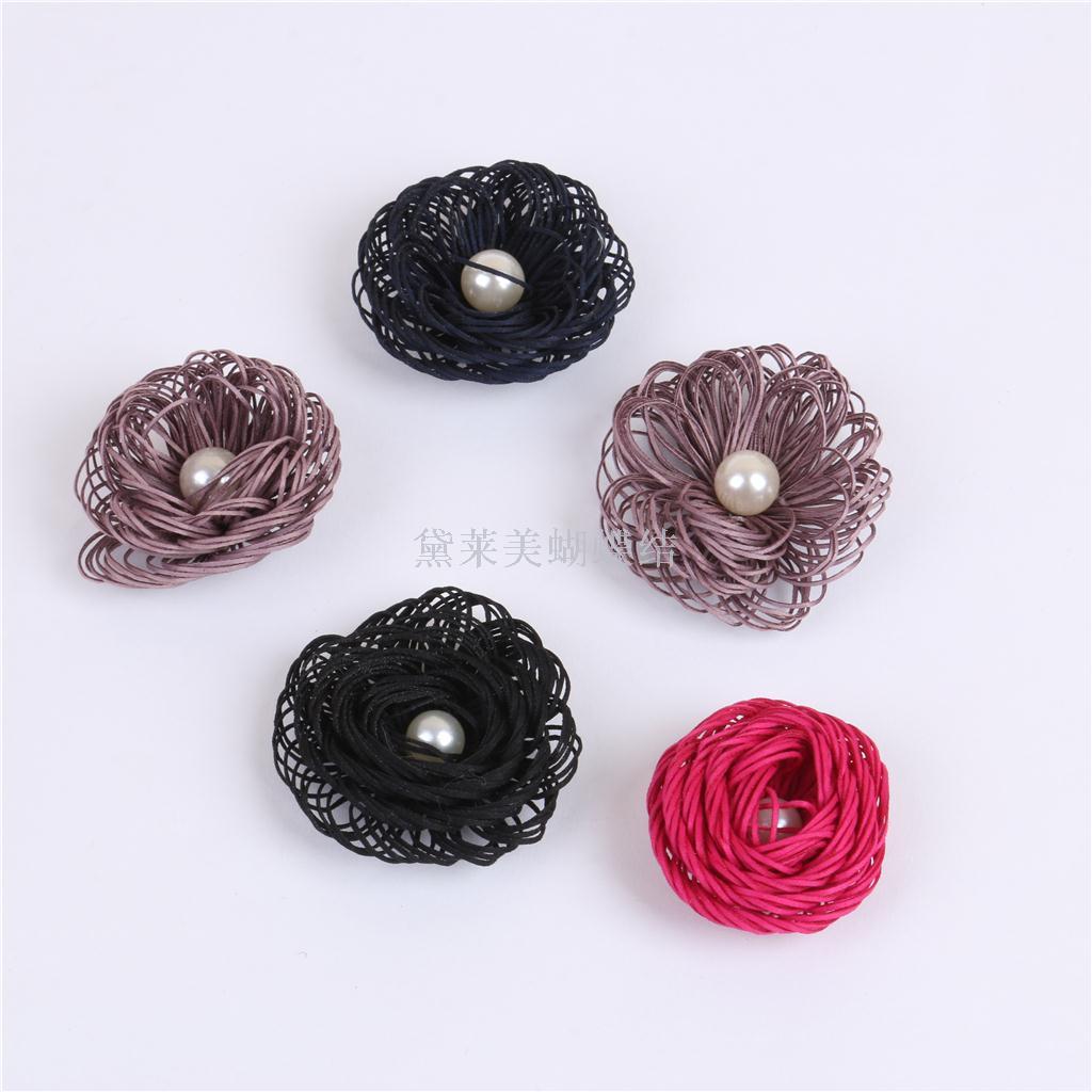 Cloth Handmade Flowers Bow Headdress Flower Shoe Ornament Hat Flower Clothing Accessories Pearl Hat Flower