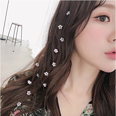 Korean Super Fairy Crystal Flowers Hair Comb Long Hair Decorative Headdress Fresh Invisible Streamer Hair Clips Hair Accessories Spring and Summer