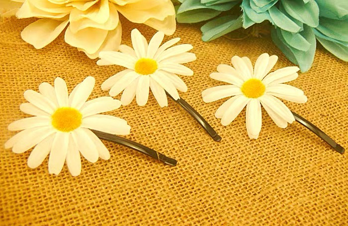 Sen department of handmade Daisy flowers a word hairpin edge clip bangs clip travel holiday bride photo pan hair headdress female